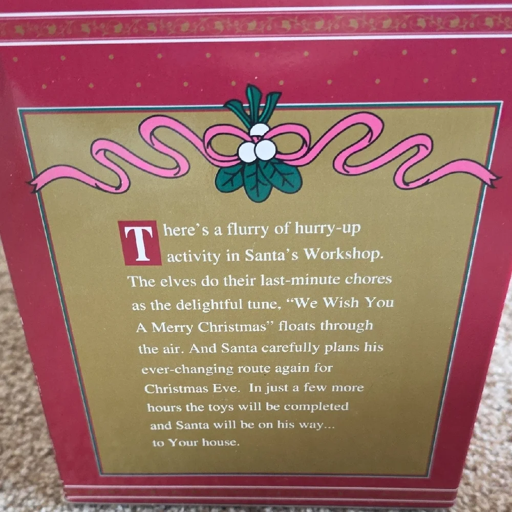 Vintage Mistletoe Christmas Musical Santa Figurine - Santa's Workshop